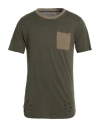 Bl.11  Block Eleven Bl.11 Block Eleven Man T-shirt Dark Green Size L Cotton In Gray