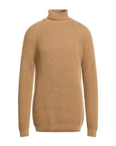 Bl.11  Block Eleven Bl.11 Block Eleven Man Turtleneck Beige Size Xxl Acrylic In Brown