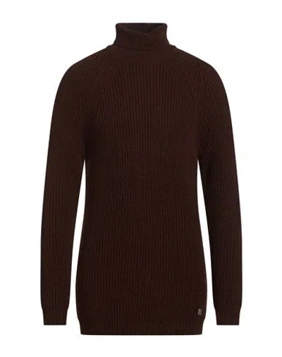 Bl.11  Block Eleven Bl.11 Block Eleven Man Turtleneck Chocolate Brown Size Xxl Acrylic