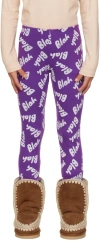 Blablakia Kids Purple 'blah' Leggings In Pur