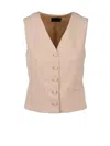 Black 961 Beige Polyester Vest In Neutral