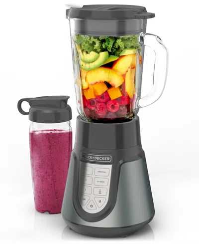 Black & Decker 6-cup Perfectpour Glass Jar Quiet Blender In Gray