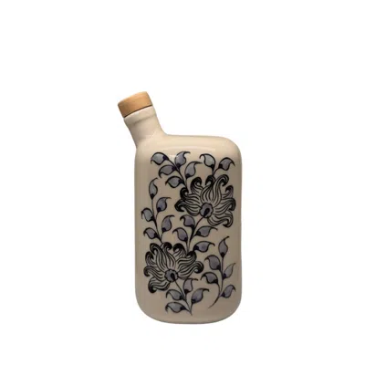 Black And Wild Blue / White Artisan Crafted Christmas Flower Bottle And Vase