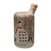 Black And Wild Christmas Artisan Crafted Ceramic Snowman Bottle And Vessels In Multi