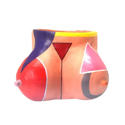 Black And Wild Curvaceous Elegance Vase In Multi