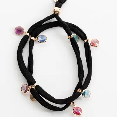 Black And Wild Women's Black Crystal Stretch Bangle