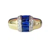 Black And Wild Women's Gold / Blue Sapphire Crystal Gold Plated Silver Ring In Multi