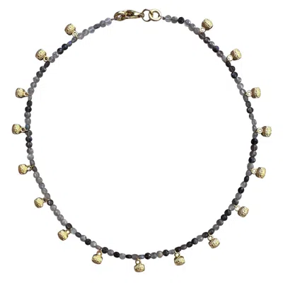 Black And Wild Women's Gold / Grey Quartz Whisper Necklace