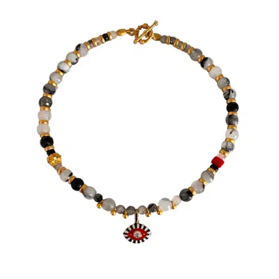 Black And Wild Women's Lumen Eye Rutile Quartz Necklace