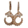 Black And Wild Women's Panther Silver And Rose Gold Crystal Sparkle Majesty Earrings In Gold