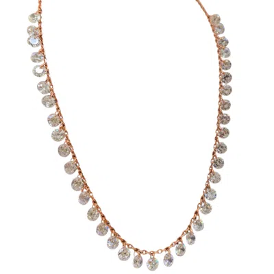 Black And Wild Women's Rose Gold Celestial Dewdrops Crystal Valentine Necklace