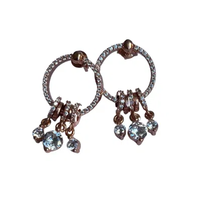 Black And Wild Women's Rose Gold Crystal Halo Earrings