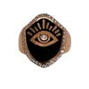 Black And Wild Women's Rose Gold Lucky Eye Black Ring In Gold