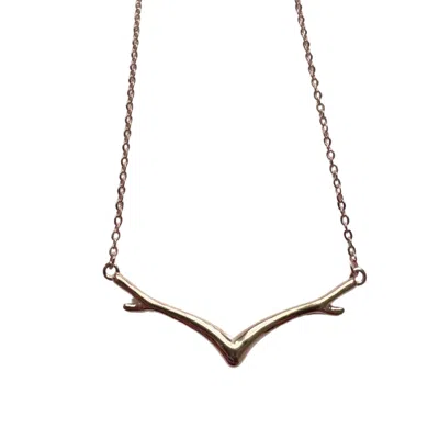 Black And Wild Women's Rose Gold Reindeer Antler Festive Season Gold Plated Silver Necklace