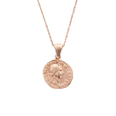 Black And Wild Women's Rose Gold Roman Vintage Coin Charm Silver Necklace