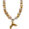 Black And Wild Women's White / Gold Golden Wings And Noir Blossom Necklace In Multi