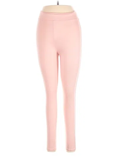 Pre-owned Black Bead Active Pants In Pink