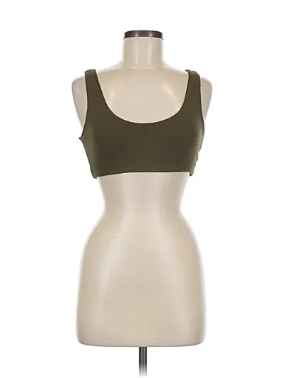 Pre-owned Black Bead Sports Bra In Green