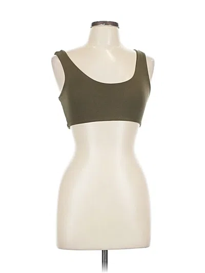 Pre-owned Black Bead Tank Top Green Strapless Neckline Tops