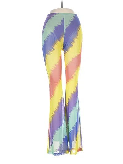 Pre-owned Black Bead Yoga Pants In Purple