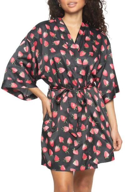 Black Bow Muse Dressing Gown In Fresh Picked/ Black