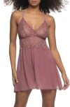 Black Bow Renee Racerback Chemise And G-string Panties In Pink
