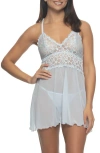 Black Bow Renee Racerback Chemise And G-string Panties In Something Blue