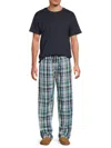 Black Brown 1826 Men's Plaid Cotton-blend Pajama Set In Multi
