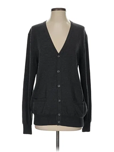 Pre-owned Black Brown 1826 Wool Cardigan Sweater In Gray