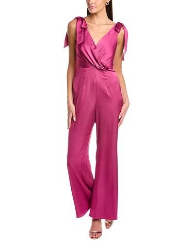 Black By Bariano Dolly Bow Jumpsuit In Pink
