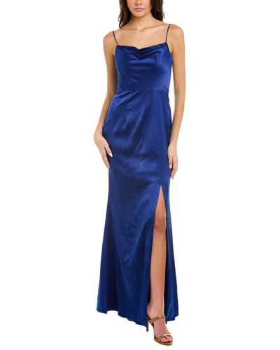 Black By Bariano Lana Gown In Blue