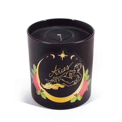 Black Cake Astrology Zodiac Horoscope Sign Candle Aries Light Sugar Rose Petal Fragrance In Multi