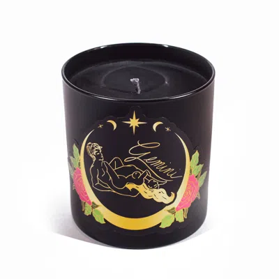 Black Cake Astrology Zodiac Horoscope Sign Candle Gemini Light Sugar Rose Petal Fragrance In Multi
