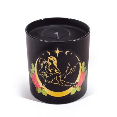 Black Cake Astrology Zodiac Horoscope Sign Candle Leo Light Sugar Rose Petal Fragrance In Multi