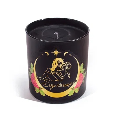 Black Cake Astrology Zodiac Horoscope Sign Candle Sagittarius Light Sugar Rose Petal Fragrance In Multi