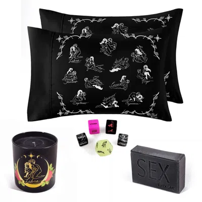 Black Cake Black Libra Pleasure Pack- Zodiac Horoscope Love Pillowcase, Soap, Dice, Candle Set