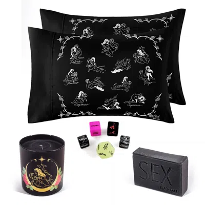 Black Cake Black Scorpio Pleasure Pack- Zodiac Horoscope Love Pillowcase, Soap, Dice, Candle Set
