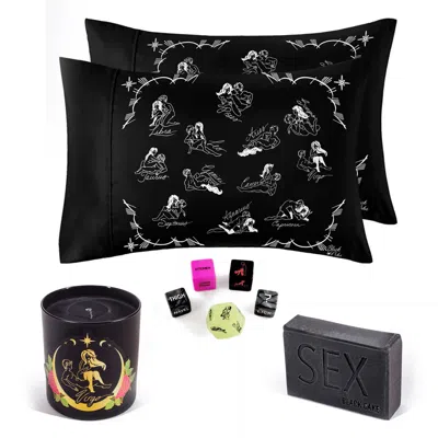 Black Cake Black Virgo Pleasure Pack- Zodiac Horoscope Love Pillowcase, Soap, Dice, Candle Set