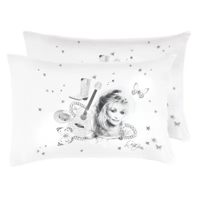 Black Cake Neutrals Country Western Glamour Dolly Satin Pillowcase Set In Black