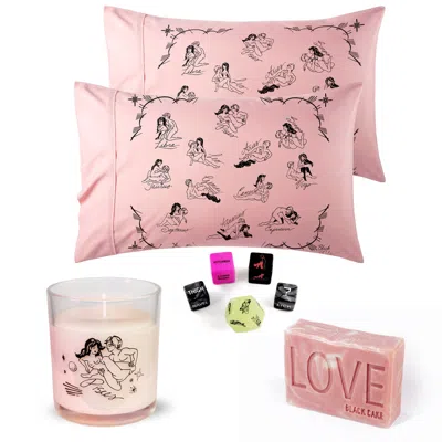 Black Cake Pink Pisces Pleasure Pack-  Zodiac Horoscope Love Pillowcase, Soap, Candle Set