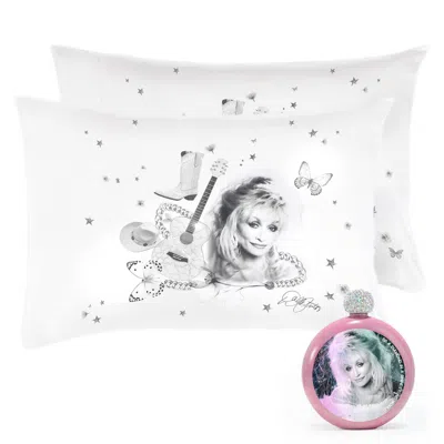 Black Cake Pink / Purple Country Western Glamour Dolly Satin Pillowcase Set & Limited Edition Festival Tribute  In Multi