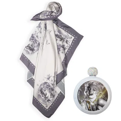 Black Cake White Marilyn Diamonds & Roses Bandana Scarf