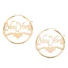 Black Cake Women's Gold New York Nameplate Hoop Earrings – Big City Energy, Big Hoop Dreams In Gold