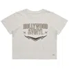 Black Cake Women's Neutrals Hollywood & Vinyl Rock N Roll Bling Bling Glitter Crop Tee In Black