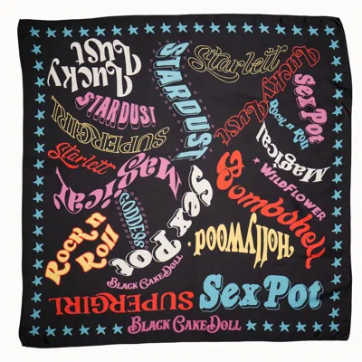 Black Cake Women's Say My Name Rock N' Roll Scarf-  Clothing In Multi