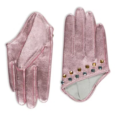 Black Cake Women's Starlight Crystal Finger Gloves – Pink Electric