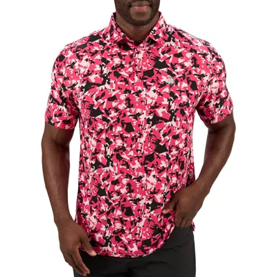 Black Clover Camo Mix Polo In Pink