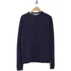Black Clover Crue Long Sleeve Golf Shirt In Charcoal Clover Midnight Navy