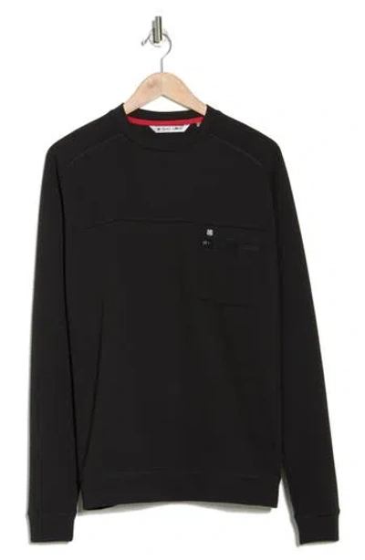 Black Clover Crue Long Sleeve Golf Shirt In White Clover Black