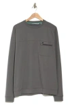 Black Clover Crue Long Sleeve Golf T-shirt In Grey Clover Charcoal